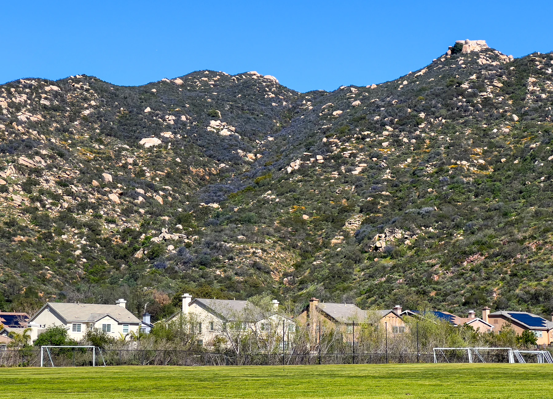 Rocky Escondido hills rising above North County homes